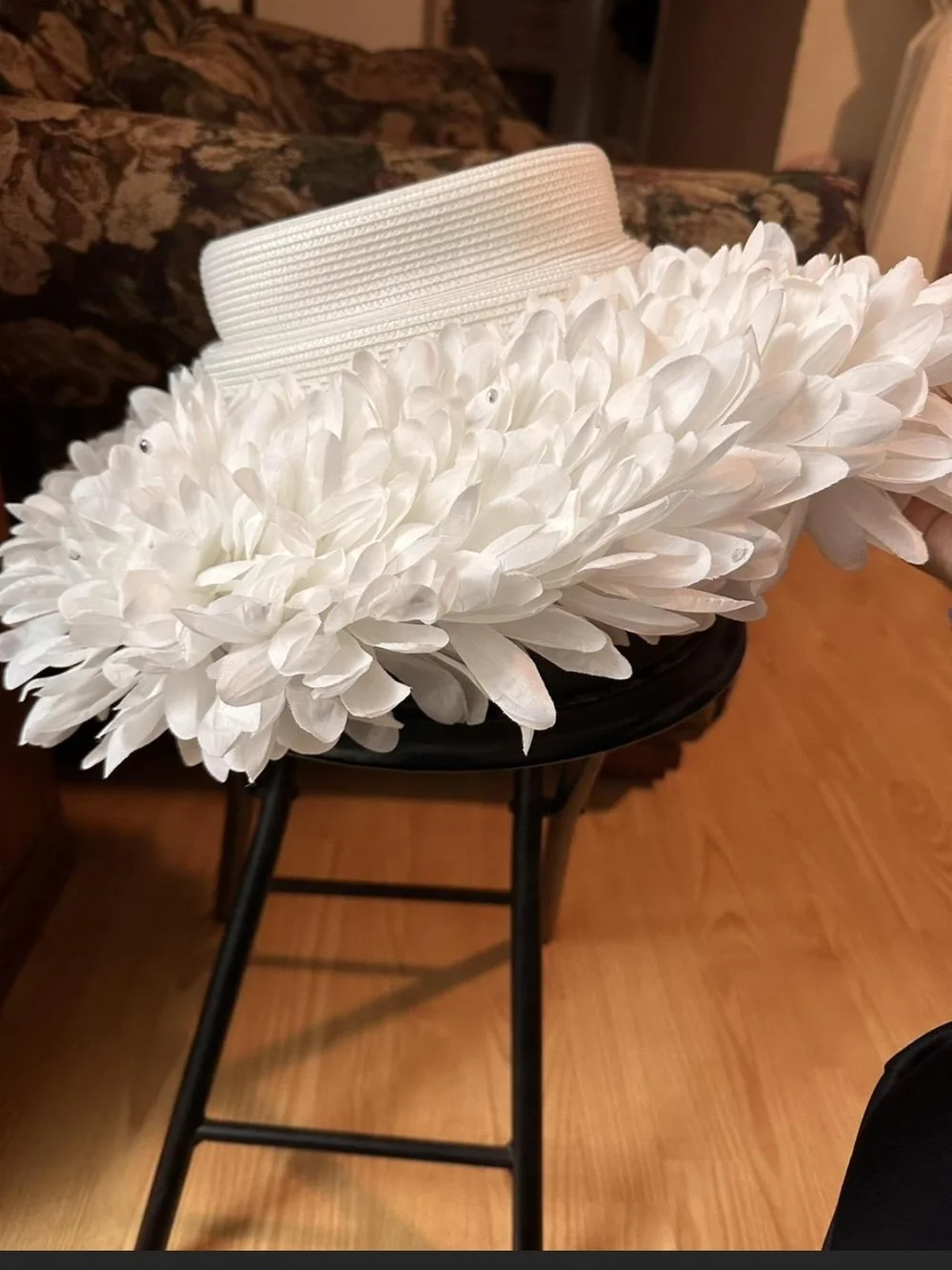 Feather Pill Box Style Hat